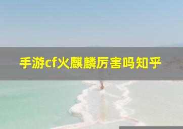 手游cf火麒麟厉害吗知乎