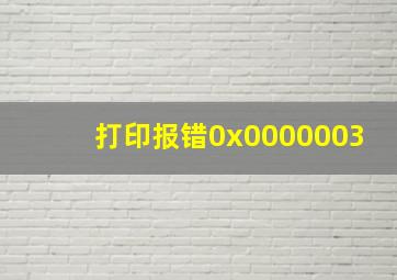 打印报错0x0000003