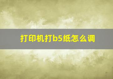 打印机打b5纸怎么调