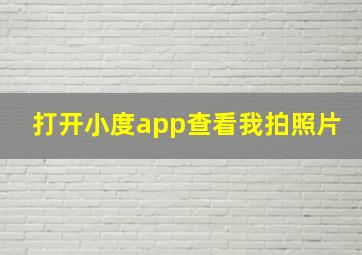 打开小度app查看我拍照片