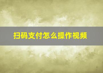 扫码支付怎么操作视频