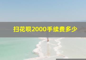 扫花呗2000手续费多少