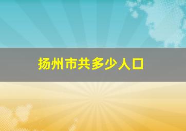 扬州市共多少人口