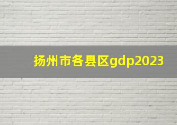 扬州市各县区gdp2023