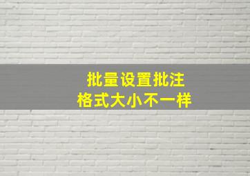 批量设置批注格式大小不一样