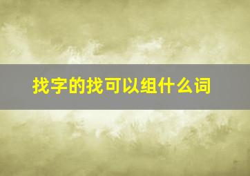 找字的找可以组什么词