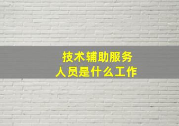 技术辅助服务人员是什么工作