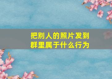 把别人的照片发到群里属于什么行为