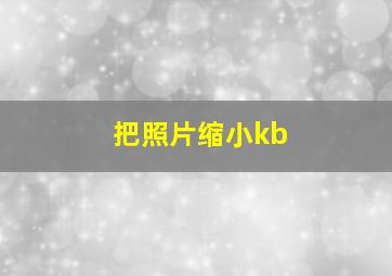 把照片缩小kb