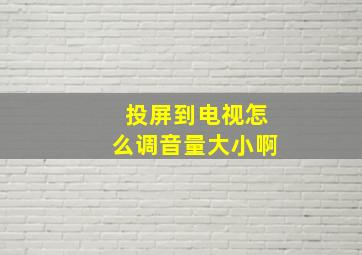 投屏到电视怎么调音量大小啊