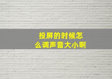 投屏的时候怎么调声音大小啊