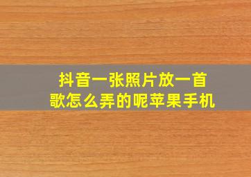 抖音一张照片放一首歌怎么弄的呢苹果手机