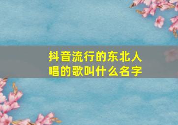 抖音流行的东北人唱的歌叫什么名字