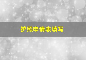 护照申请表填写