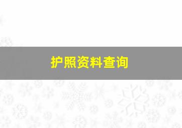 护照资料查询