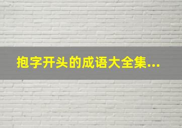 抱字开头的成语大全集...