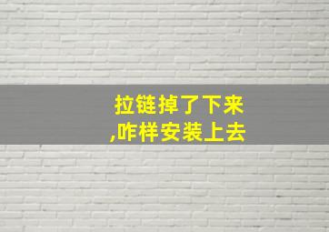 拉链掉了下来,咋样安装上去