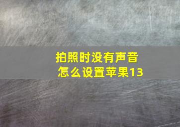 拍照时没有声音怎么设置苹果13