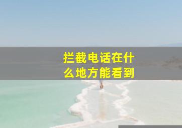 拦截电话在什么地方能看到