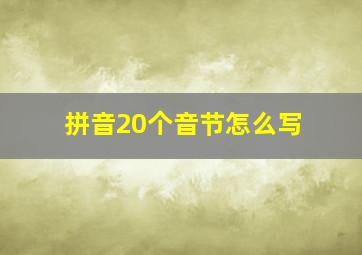 拼音20个音节怎么写