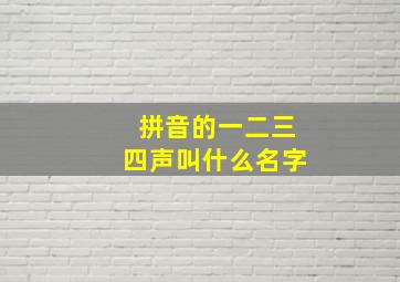 拼音的一二三四声叫什么名字