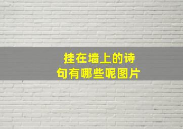 挂在墙上的诗句有哪些呢图片