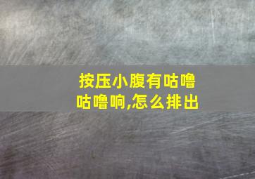 按压小腹有咕噜咕噜响,怎么排出