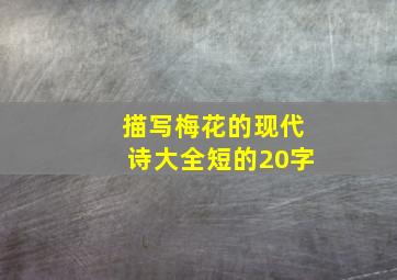 描写梅花的现代诗大全短的20字