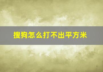 搜狗怎么打不出平方米