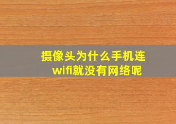 摄像头为什么手机连wifi就没有网络呢