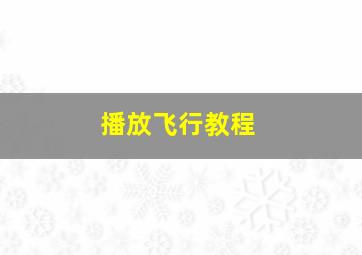 播放飞行教程