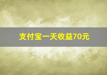 支付宝一天收益70元