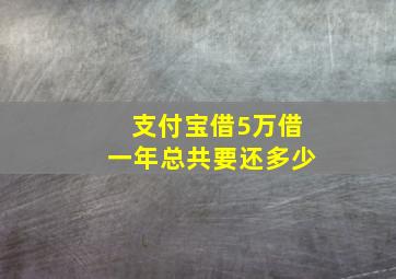 支付宝借5万借一年总共要还多少