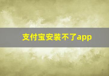 支付宝安装不了app