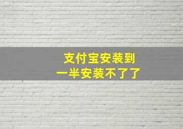 支付宝安装到一半安装不了了