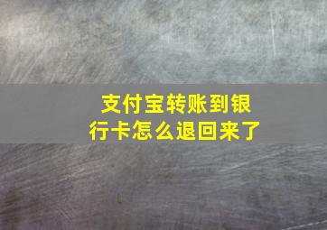 支付宝转账到银行卡怎么退回来了