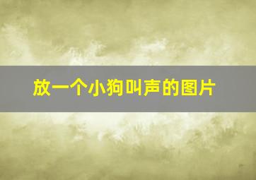 放一个小狗叫声的图片