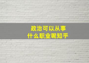 政治可以从事什么职业呢知乎