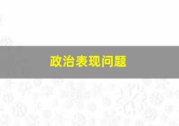 政治表现问题