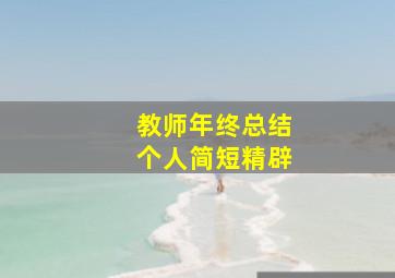 教师年终总结个人简短精辟