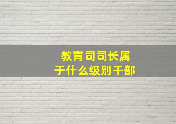 教育司司长属于什么级别干部