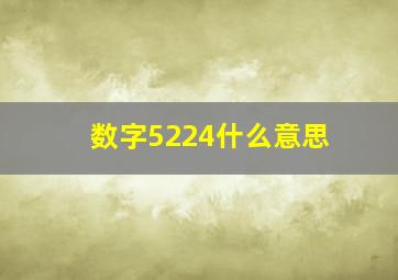 数字5224什么意思