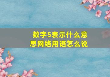 数字5表示什么意思网络用语怎么说