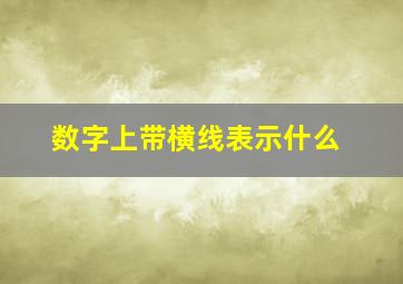 数字上带横线表示什么