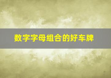 数字字母组合的好车牌