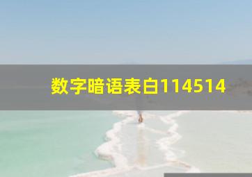 数字暗语表白114514