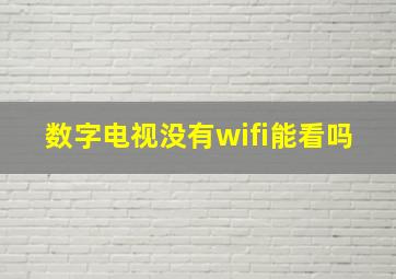 数字电视没有wifi能看吗