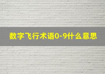 数字飞行术语0-9什么意思