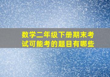 数学二年级下册期末考试可能考的题目有哪些