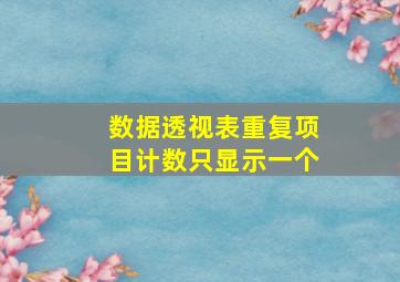 数据透视表重复项目计数只显示一个